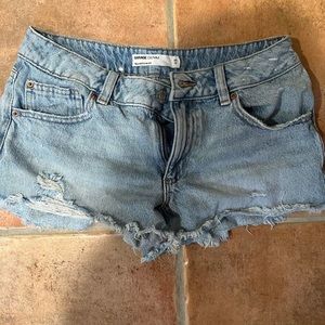 Garage denim low rise jean shorts